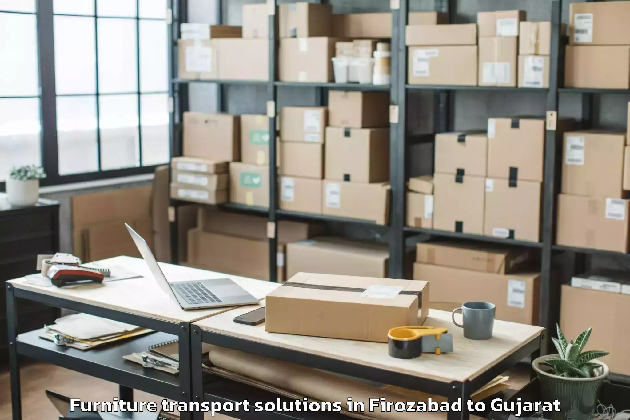 Top Firozabad to Nit Surat Furniture Transport Solutions Available